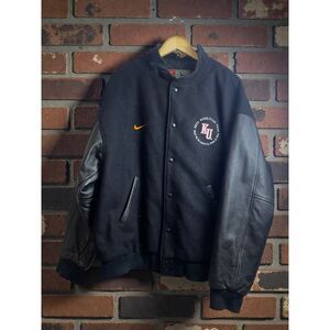 Nike Team Kansas Jayhawks NCAA Final Four 2002 Varsity Jacket – Black – Size Lar